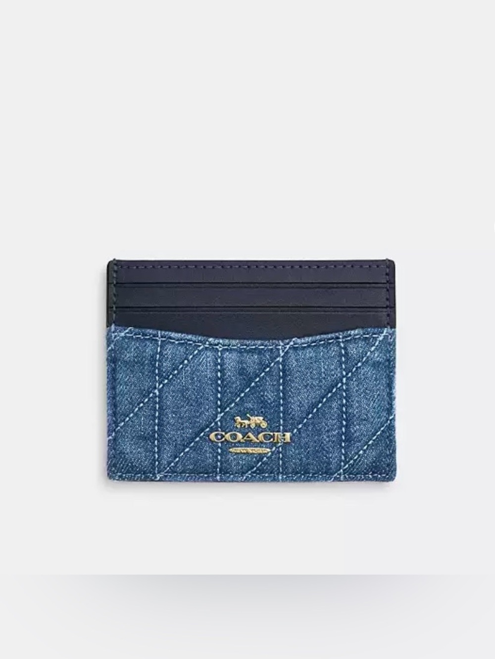 NWOT Coach Slim Id Card Case In Regenerative Cotton With Quilting $128